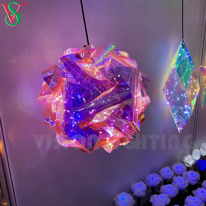 光沢のある妖精のペンダント LED PVC スターライト屋外吊り下げ装飾用