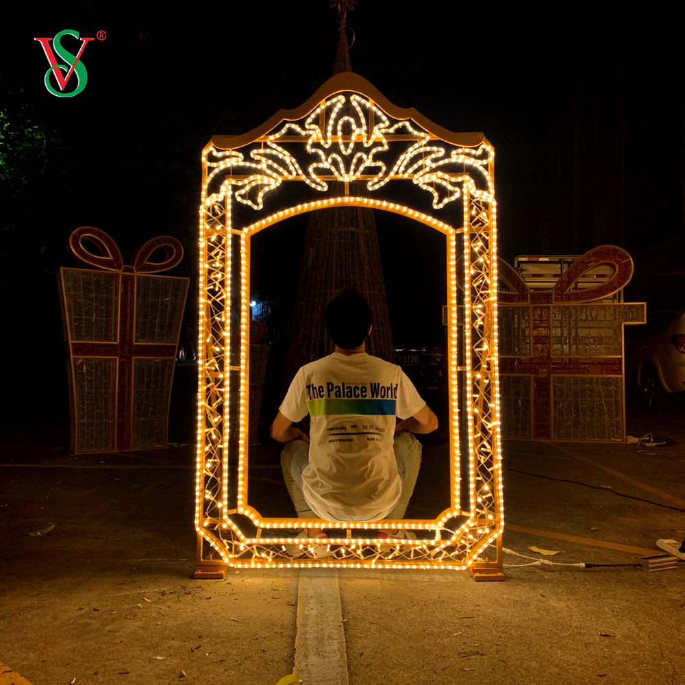 LED 2D フォト フレーム モチーフ ライト新年祭り屋外装飾用