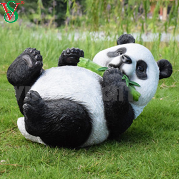 屋外装飾点灯グラスファイバーアクリルパンダライト LED 3D 動物モチーフの彫刻