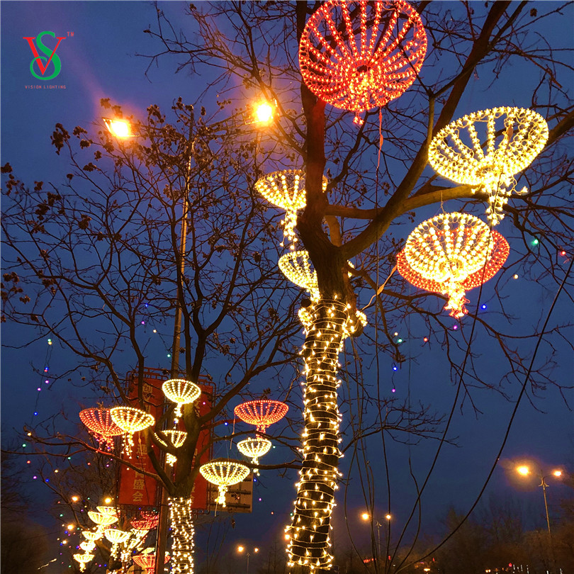 アニメーションクリスマスストリートデコレーションライトLED桜傘モチーフライト 