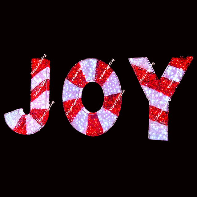 屋外装飾風景 IP65 高品質 3D 彫刻 LED クリスマスホリデーモチーフレターライト