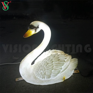 グラスファイバーガチョウ樹脂動物彫刻ライト LED イルミネーション白鳥動物園公園屋外装飾