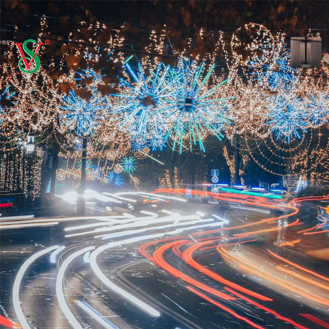 RGB フルカラー LED 屋外クリスマス ホリデー装飾用花火ツリー ライト