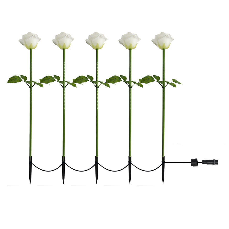 休日の屋外の庭公園の装飾のための導かれた造花ローズ ライト