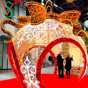 3D照らされた球体クリスマスジャイアントラウンドアーチボール形状屋外通りの装飾ライト
