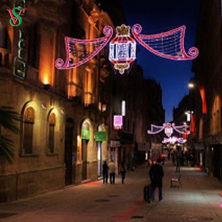 商業街路装飾用の点灯済み屋外大型 2D ストリートモチーフライト