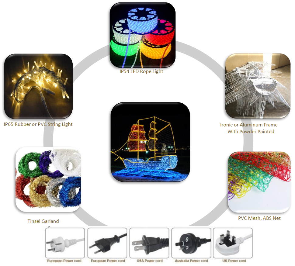 ボートモチーフの3Dライト