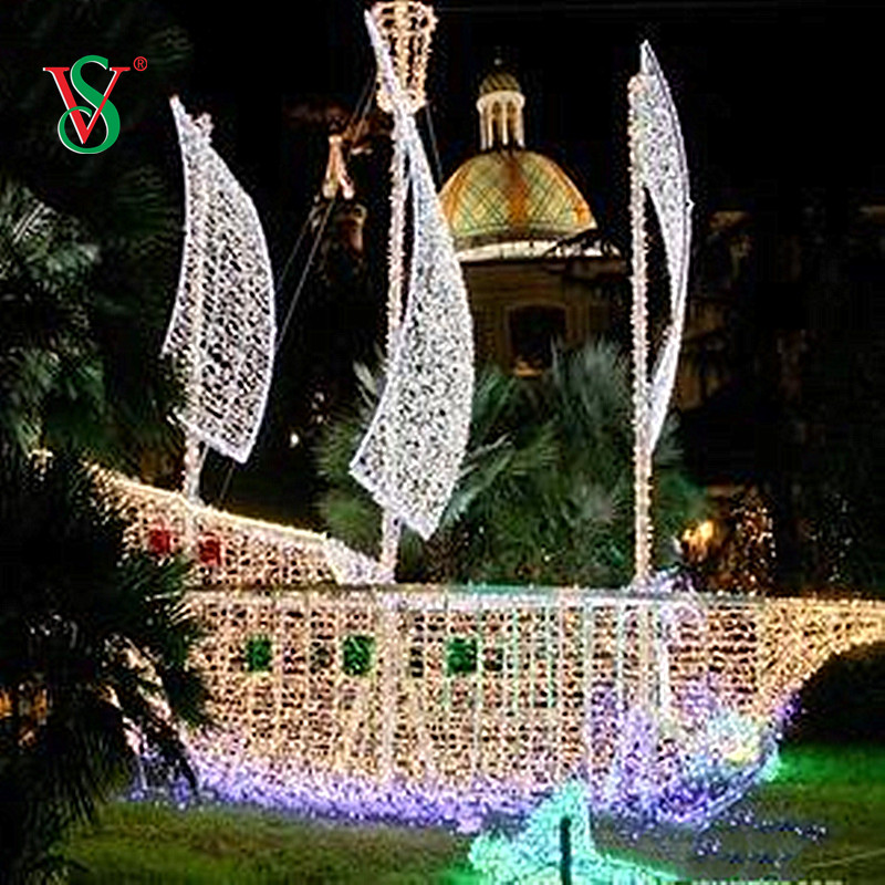 休日の屋外の装飾のための巨大な LED 3D ボートの容器の船のモチーフ ライト