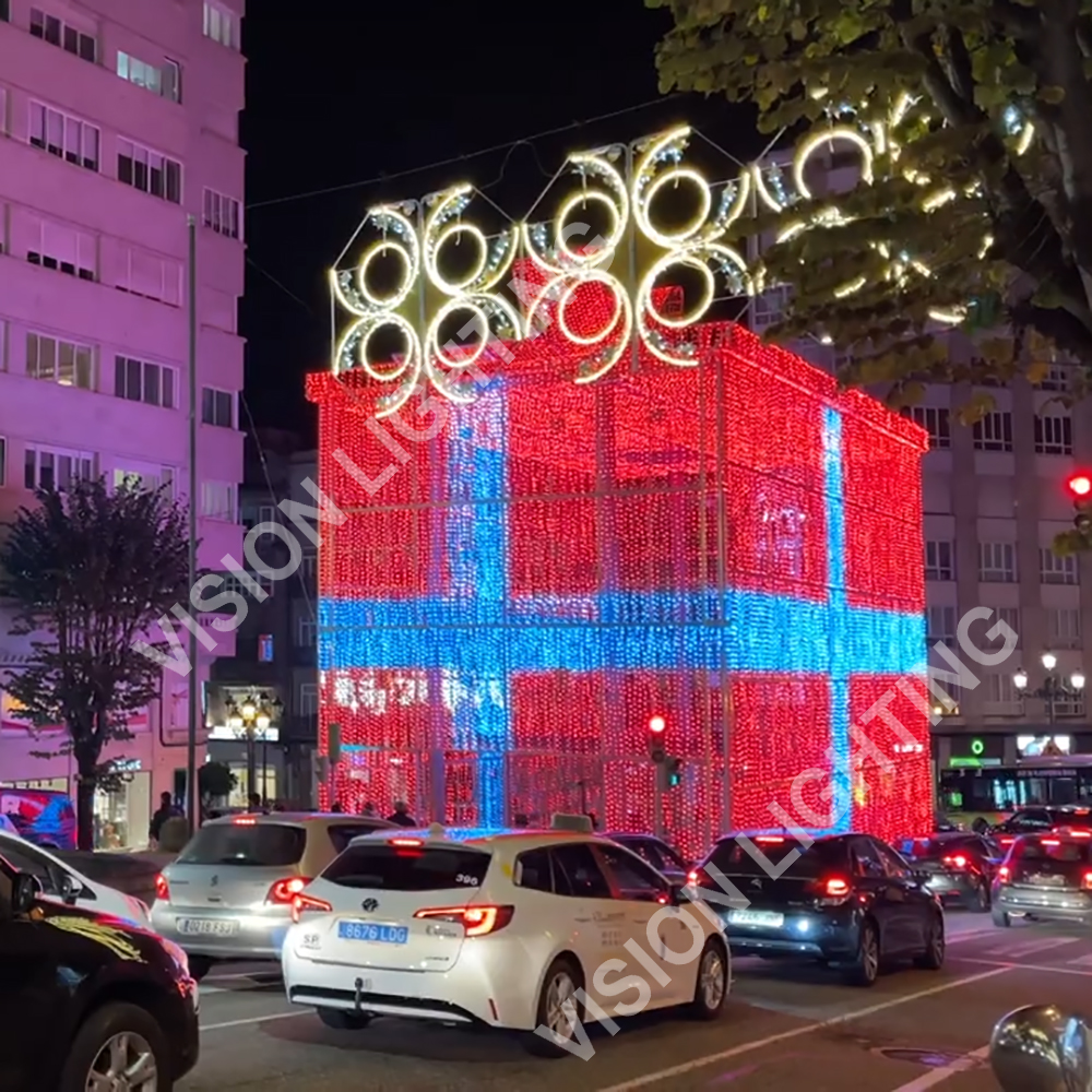 カスタマイズされたRGB LEDホリデーギフトボックスライトはクリスマス用です