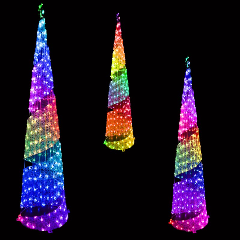 カスタマイズされた風景モチーフクリスマス屋外装飾 DMX512 プログラマブルピクセル RGB ツリーライト