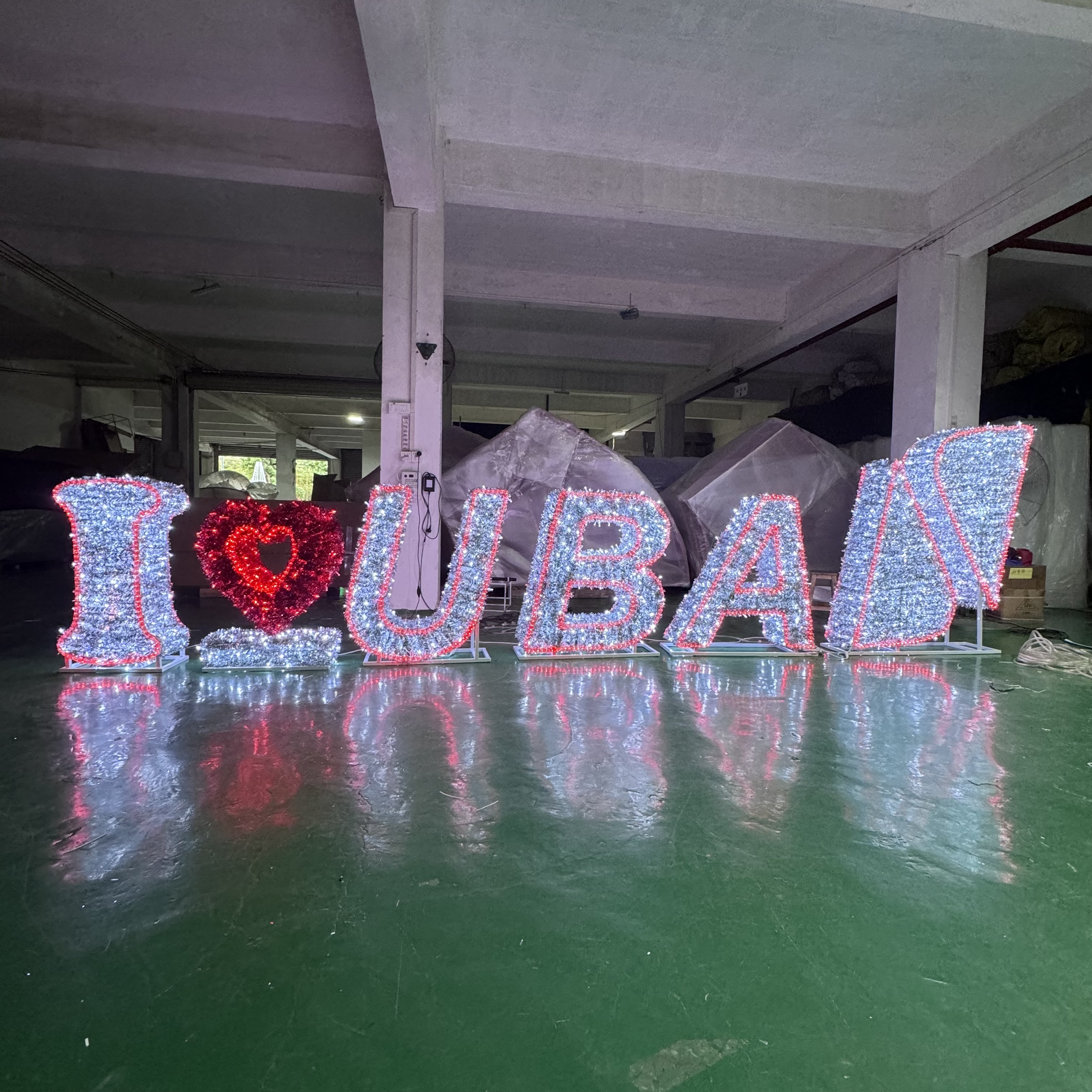 屋外 3D イルミネーションクリスマス新年看板 LED モチーフ装飾ライト