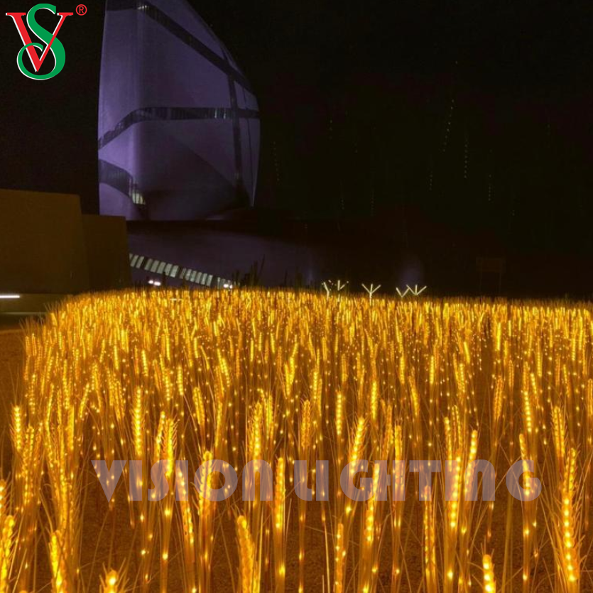 屋外の庭の風景展示装飾のためのリアル小麦の花の植物の光