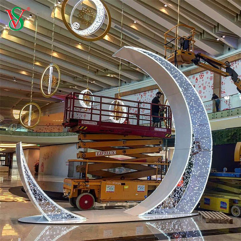 ラマダンムバラクイードホリデーデコレーションのためのLED3Dムーンスターモチーフライト